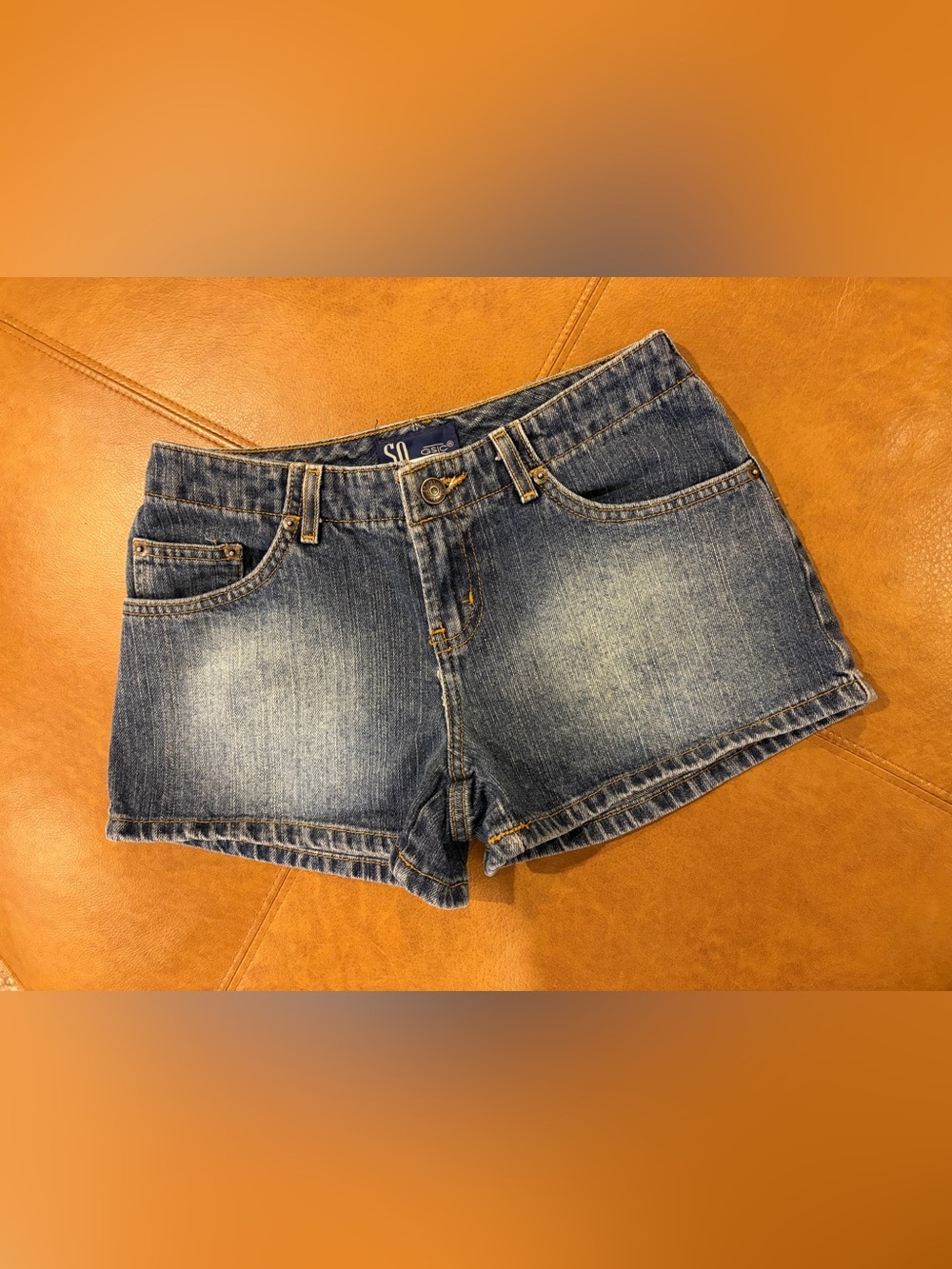 SO Denim Shorts Size 3 Mid Low Rise Y2K Vintage - Picture 2 of 7